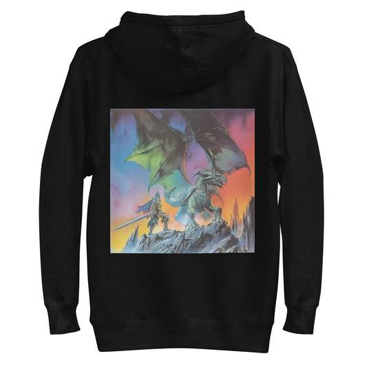 Knight Dragon Retro Style Men's Hoodie