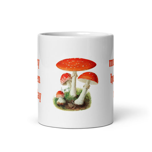 Mushroom Whimsical White glossy Mug